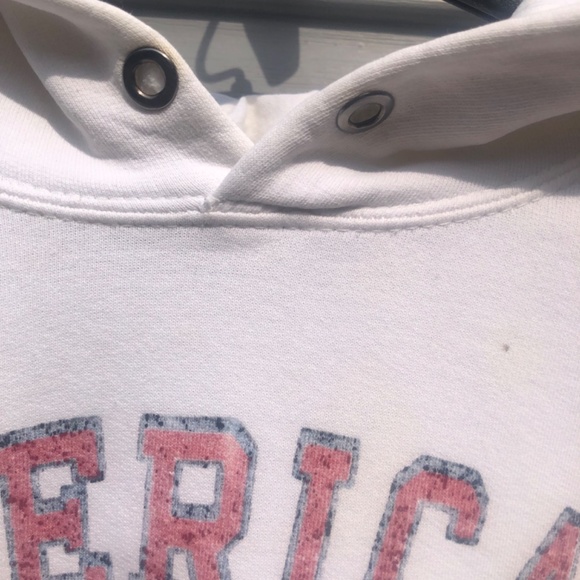 American eagle 77 large white 100% cotton vintage hoody - Picture 6 of 15